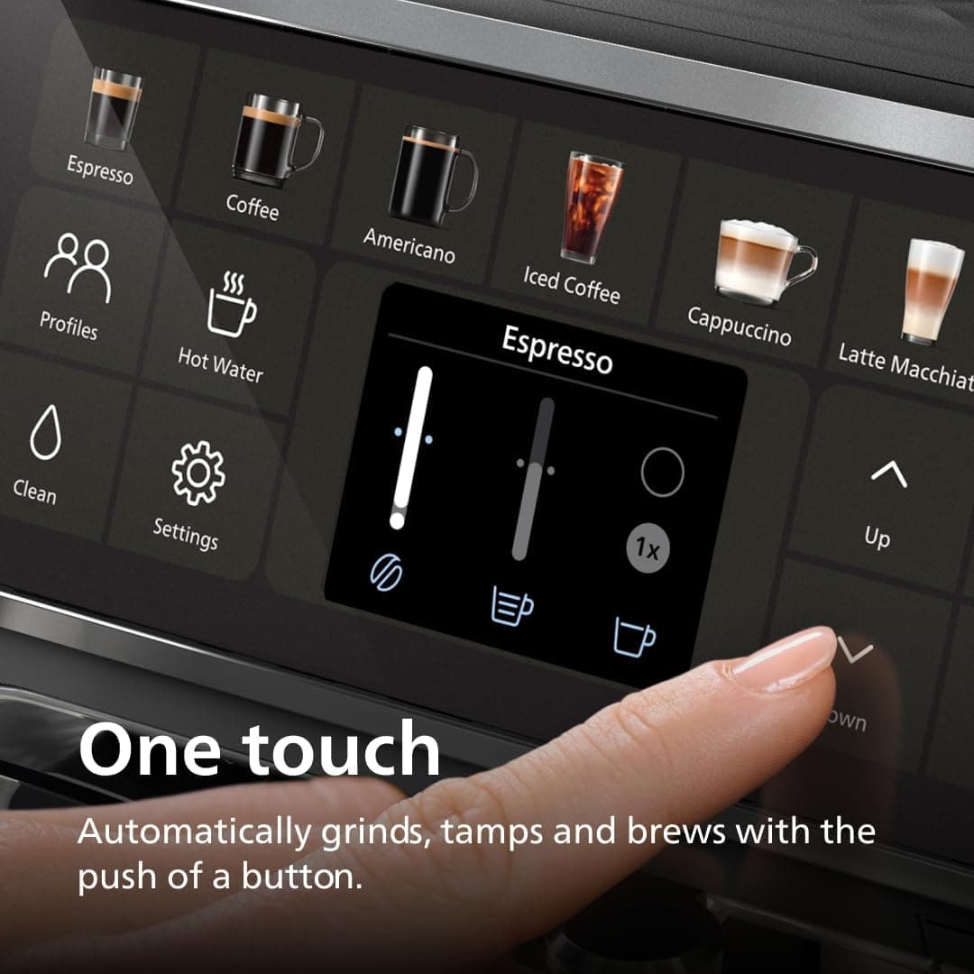 Amazon.com: Philips 4400 Series Fully Automatic Espresso Machine, LatteGo Milk System, Integrated Grinder, 12 Hot & Iced Coffee Pre-Sets, Quick Start, SilentBrew, 15-Bar Pressure, Black Chrome (EP4444/90): Home & Kitchen - Image 5