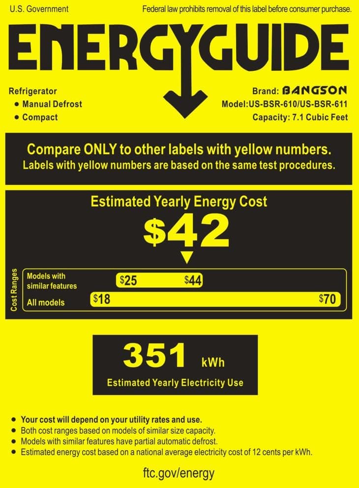BANGSON 7.1 Cu.Ft Refrigerator with Freezer, Apartment Size Fridge with Bottom Freezer, for Apartment, Office, Kitchen and Garage, Stainless Steel, Silver 7.1 Cu.Ft Stainless Steel Silver - Image 8