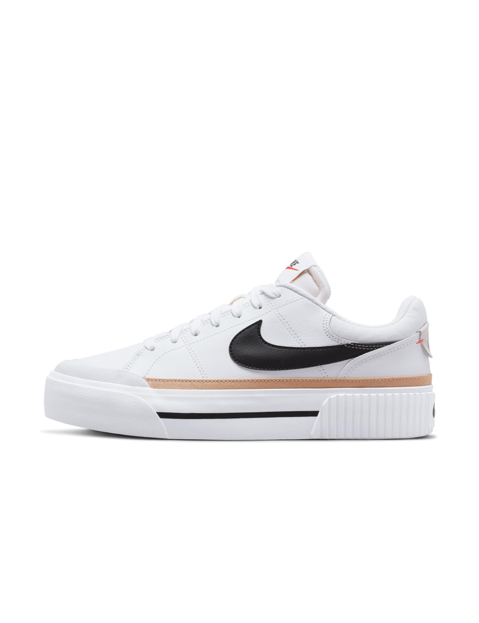Nike Women's Court Legacy Lift Shoes 7 White/Black/Hemp/Team Orange