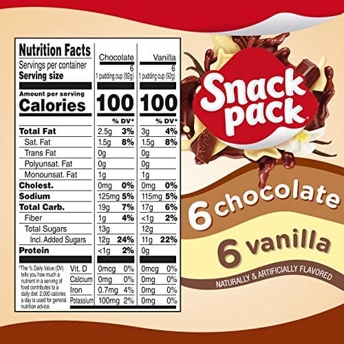 Snack Pack Chocolate and Vanilla Pudding Cups Family Pack, Lunchbox Snack, 12 Count (Pack of 1) - Image 2