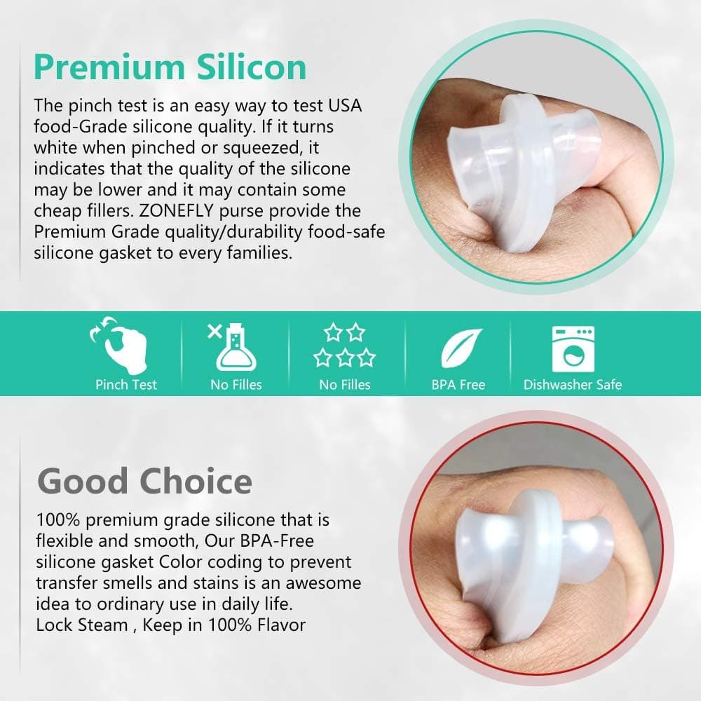 ZoneFly Stainless Steel Inner Pot Compatible with Instant Pot 6 Qt, Original 6 Quart InstaPot Replacement with Polished Surface Non-Stick and 2 Sealing Rings Upgrade 6QT pot & ring - Image 6