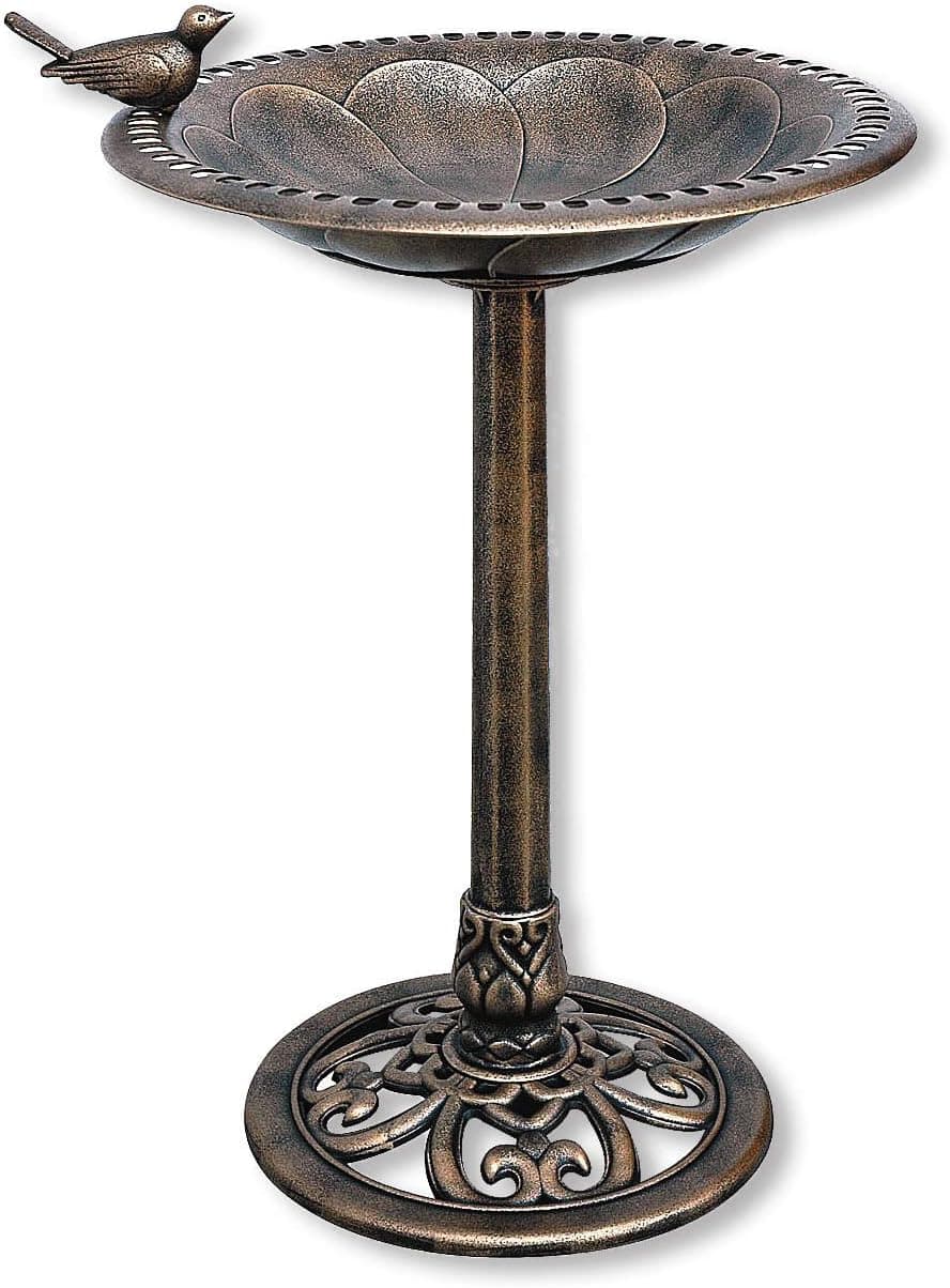 BACKYARD EXPRESSIONS PATIO · HOME · GARDEN 912449-WB Outdoor Garden Bird Bath- Bronze- Weather Resistant Polyresin-30 Inch-Backyard Expressions Bronze 2023 Model - Image 2