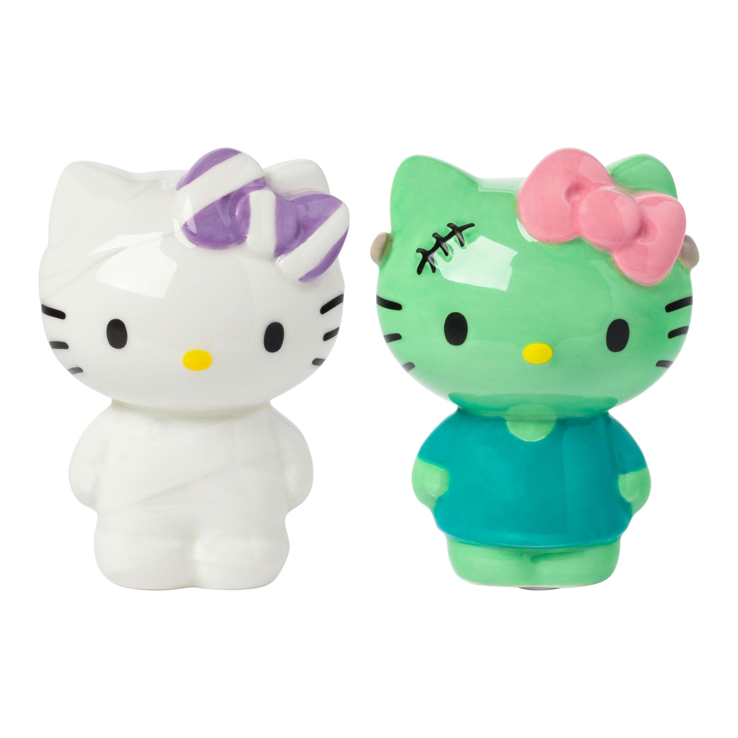 Silver Buffalo Sanrio Hello Kitty Halloween Ceramic Salt and Pepper Shaker Set, 5” L x 2” W x 3.5” H Sanrio Hello Kitty Christmas