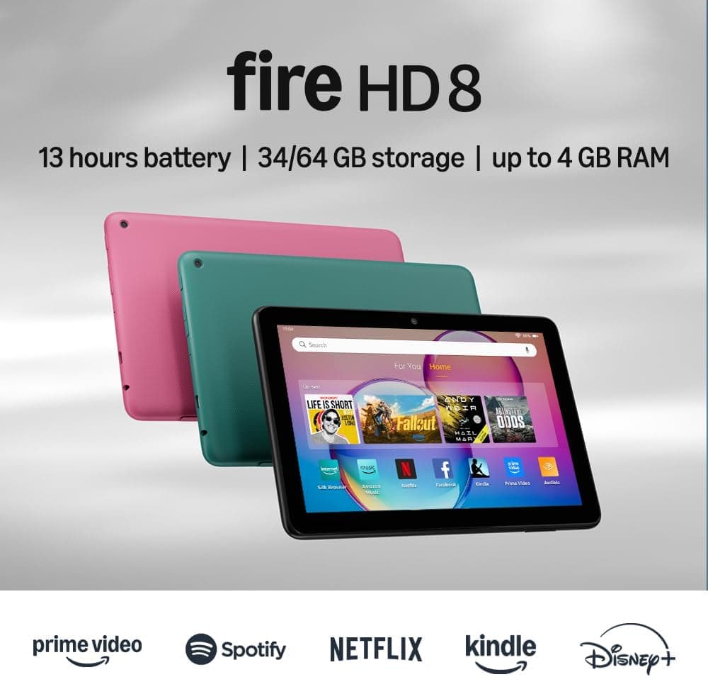 Amazon Fire HD 8 tablet (newest model), 8” HD Display, 3GB memory, 32GB, designed for portable entertainment, Emerald 32 GB Lockscreen Ad-Supported Emerald Fire HD 8 - Image 2