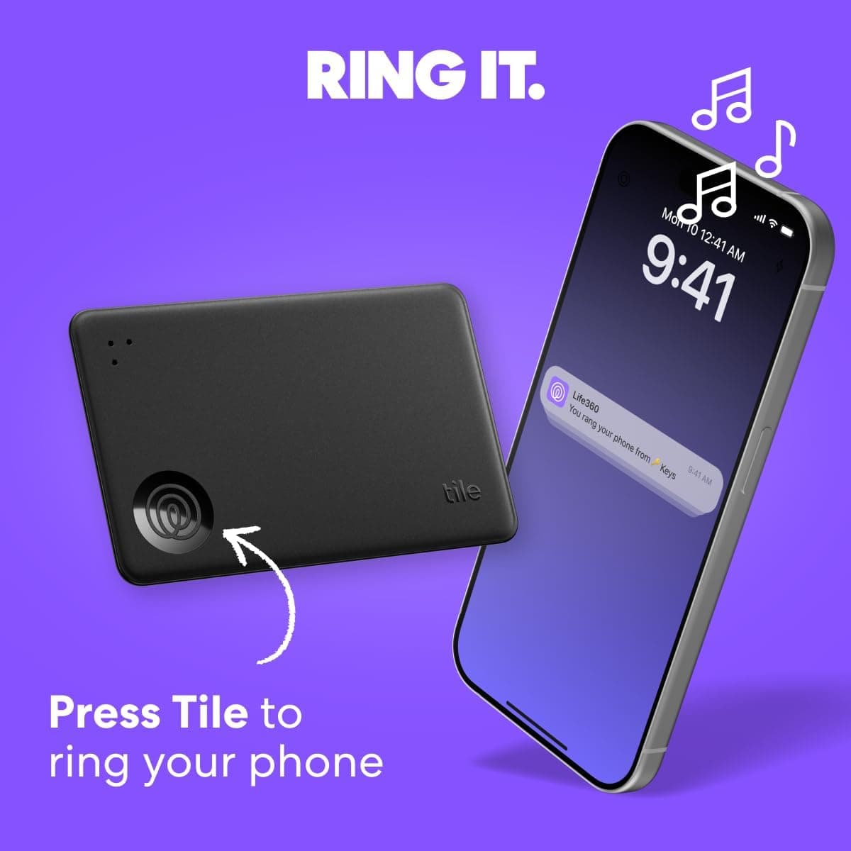 Life360 Tile Slim - Wallet Finder, Bluetooth Tracker and Item Locator for Luggage Tags, Passports and More. Both iOS and Android Compatible. Phone Finder. 1-Pack (Black) 1-Pack Black - Image 4
