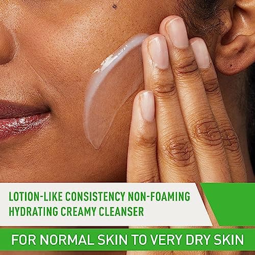 CeraVe Hydrating Facial Cleanser, Moisturizing Face Wash For Dry Skin, Hyaluronic Acid + Ceramides + Glycerin, Hydrating Cleanser For Normal To Dry Skin, National Eczema Association Certified - Image 2