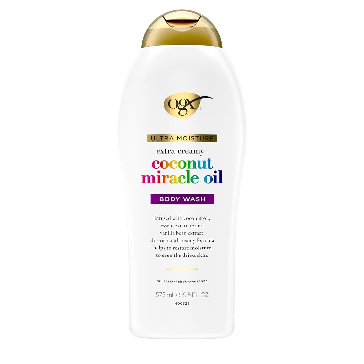 OGX Extra Creamy + Coconut Miracle Oil Ultra Moisture Body Wash, 19.5 Fl Oz 19.5 Fl Oz (Pack of 1) Body Wash - Image 2