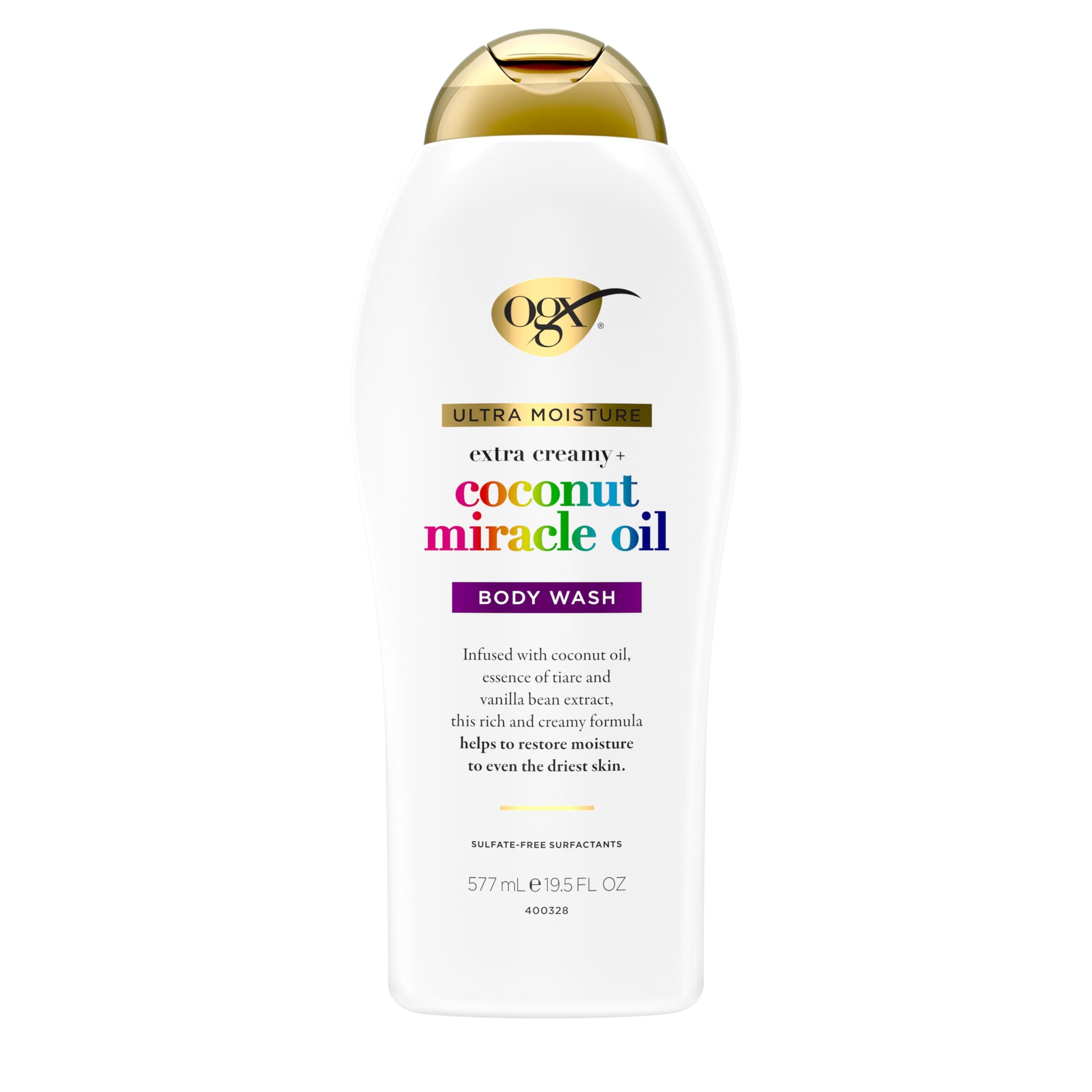 OGX Extra Creamy + Coconut Miracle Oil Ultra Moisture Body Wash, 19.5 Fl Oz 19.5 Fl Oz (Pack of 1) Body Wash