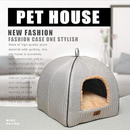 WINDRACING Cat Bed for Indoor Cats - Cat Cave Beds Cat House Cat Tent with Removable Washable Cushioned Pillow, Soft Kitten beds,Cat Beds & Furniture, for Small and Medium Pet Bed - Image 6