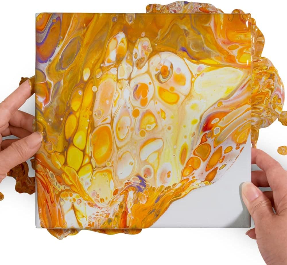 All in One Cell Effect Pouring Paint - No Need to add Silicone Oil for Perfect Cell Acrylic Paint - Easy To Use For Fluid Art, Splatter Paint and Cell Painting of Stretched Canvas, Wood, Rocks, Crafts and More - Premix 8oz Bottles (White) - Image 9