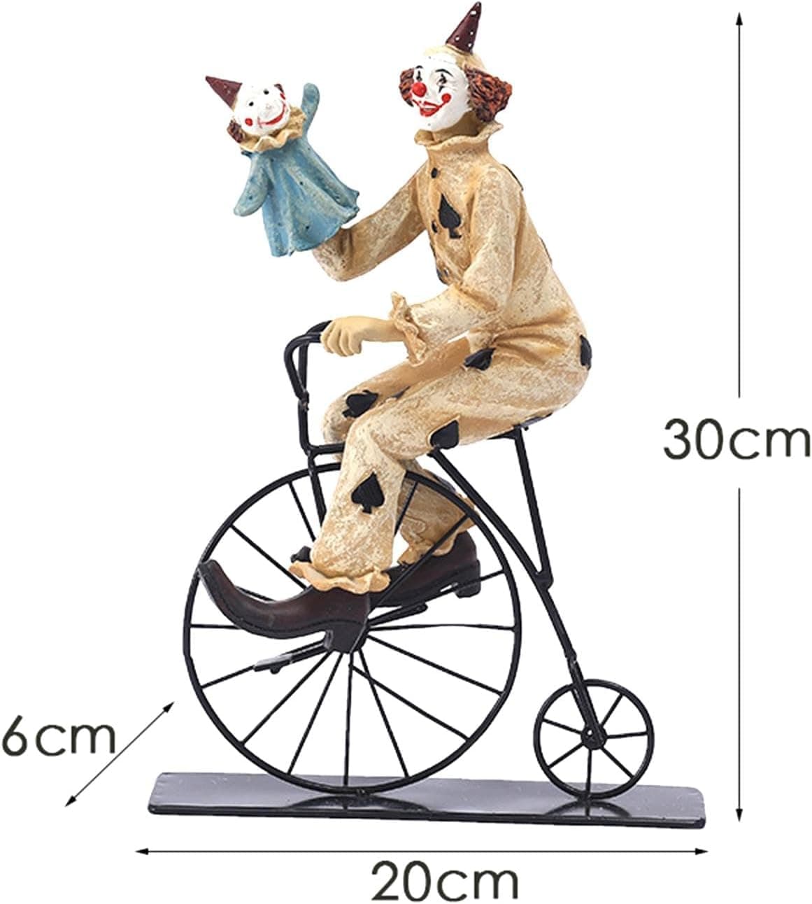 Clown Figurine Clown Statue Sculpture Collection Statuette Desk Ornament for Table Centerpiece Cabinet Dining Room Decor Gift, Style C - Image 7