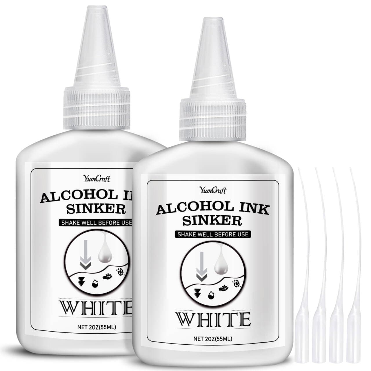 White Alcohol Ink for Epoxy Resin - 4 Ounce White Color Alcohol-Based Resin Ink for Resin Petri, Resin Tumblers, Coaster Making, White Alcohol Paint Epoxy Resin Pigment for Painting, Yupo, Resin Art