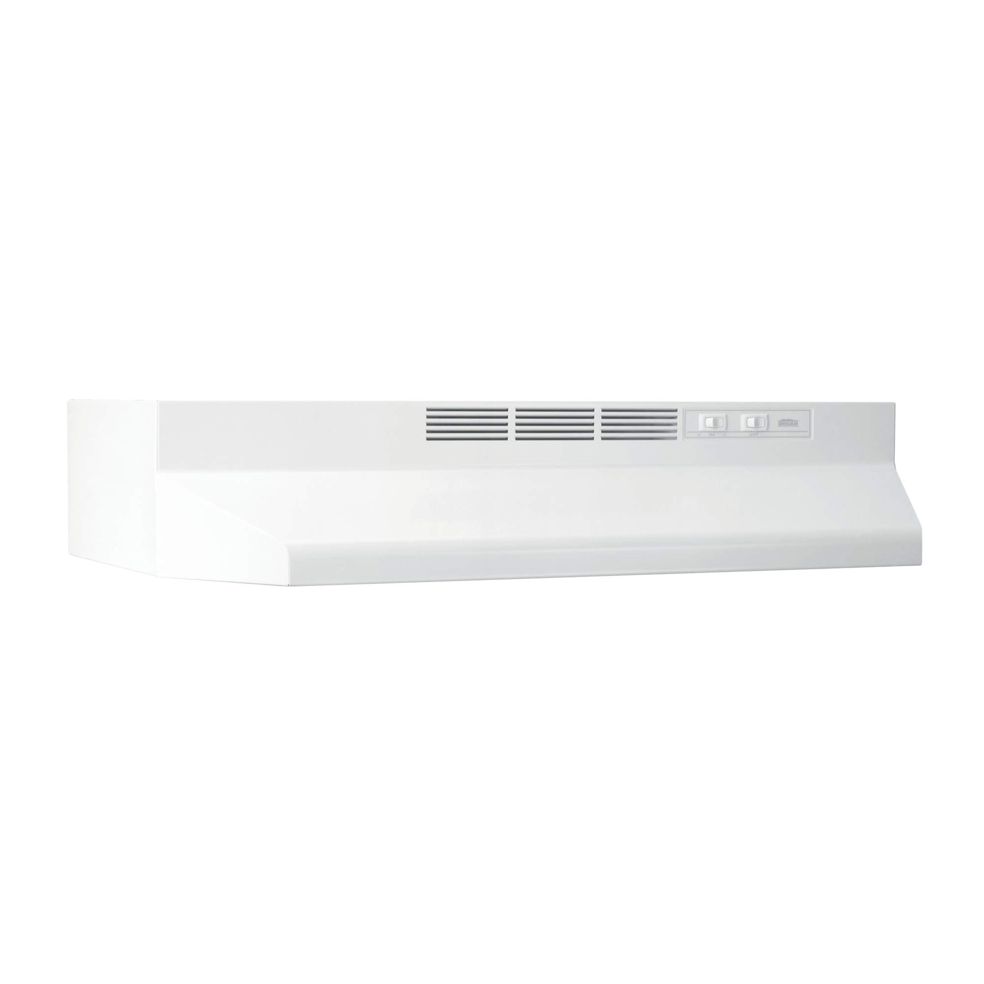 Broan-NuTone 413001 Non-Ducted Ductless Range Hood with Lights Exhaust Fan for Under Cabinet, 30-Inch, White White 30-Inch