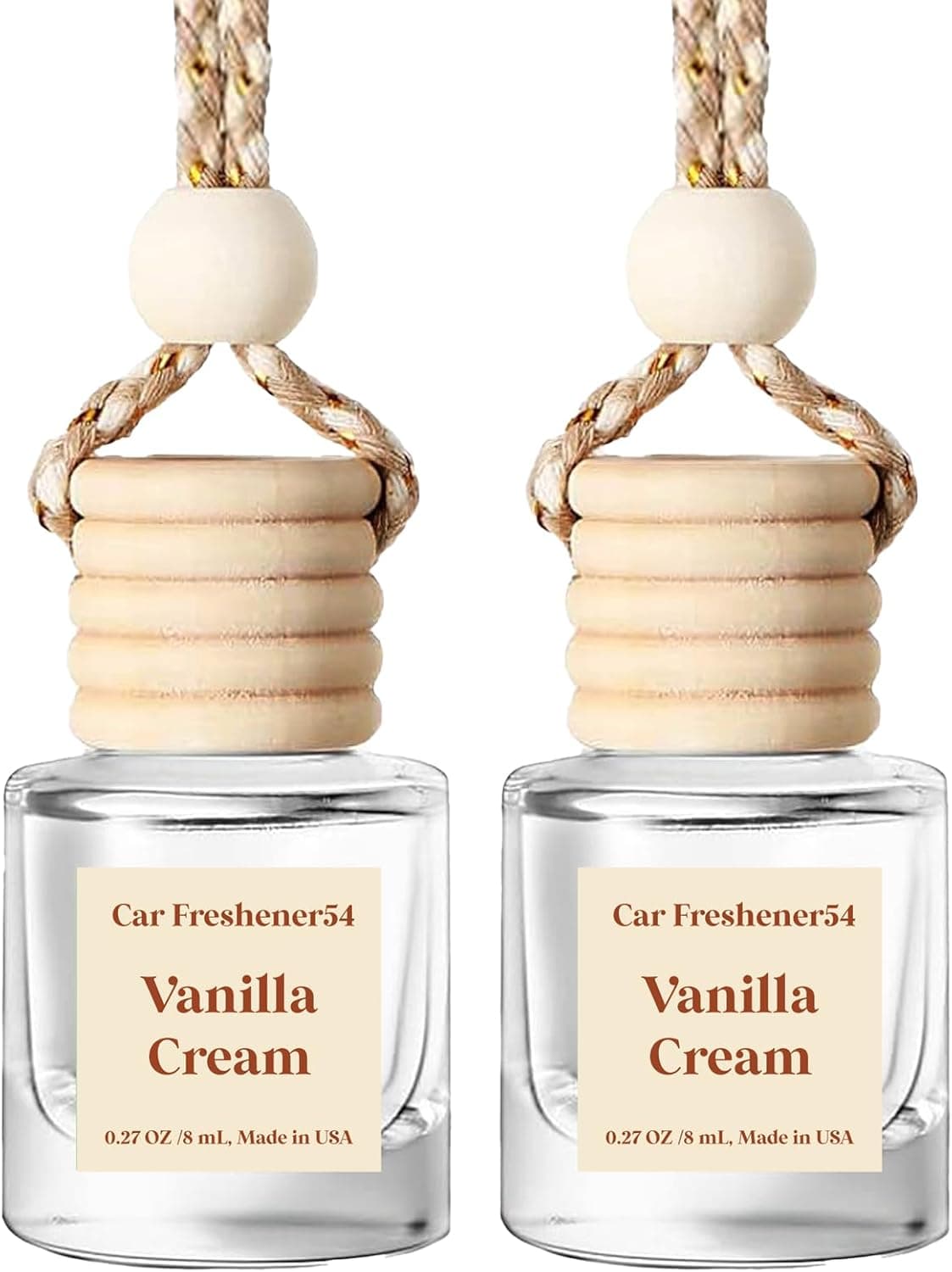 HoogaLife Car Air Freshener Diffuser 2 Pack Hanging Air Freshener Diffuser - Vanilla Cream Fragrance Oil Air D iffuser for Car, 45+ days Long Lasting Fragrance Made in USA C ar Air Fresheners (V54) - Image 2