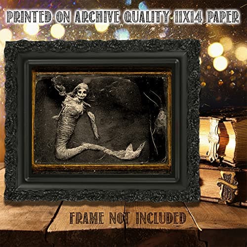 Mummified Mermaid - 11x14 Unframed Creepy Gothic Room Wall Art Print - Vintage Halloween Home Witchy Occult, Wicca, Wiccan Décor Oddities and Curiosities - Image 8