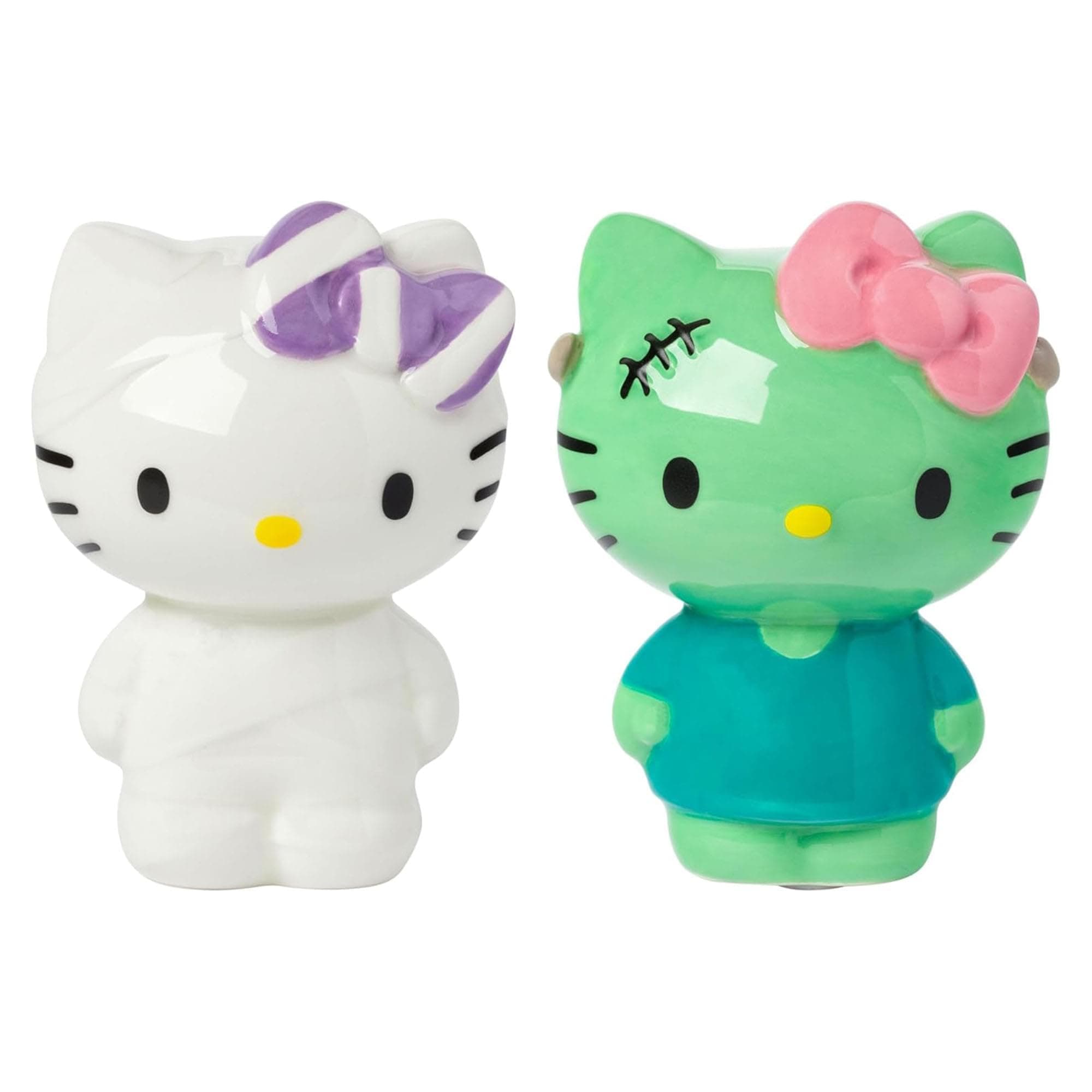 Silver Buffalo Sanrio Hello Kitty Halloween Ceramic Salt and Pepper Shaker Set, 5” L x 2” W x 3.5” H Sanrio Hello Kitty Christmas