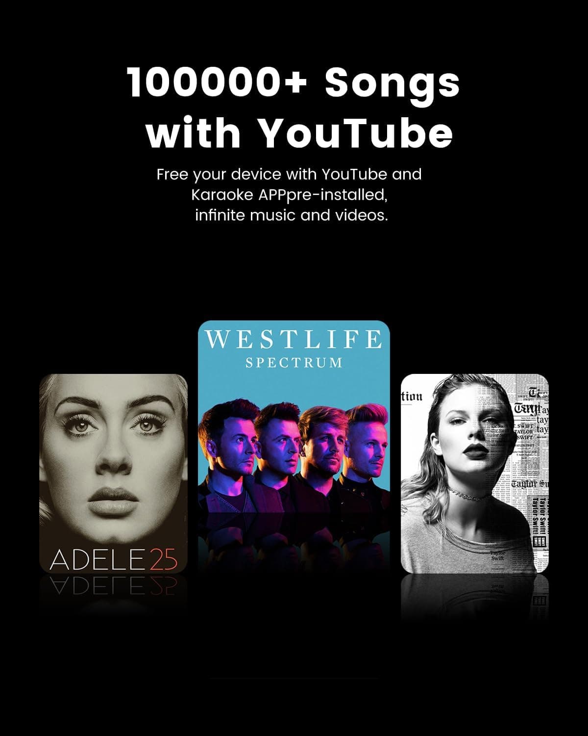 Ikarao Smart Karaoke Machine for Adults - with Lyrics Display, 32GB Karaoke Tablet, 2 Wireless Mics, Professional Karaoke System, 300W Peak Power, 4 DJ Lights, Karaoke Speaker for Any Occasion Break X2 with Wireless Microphones - Image 9