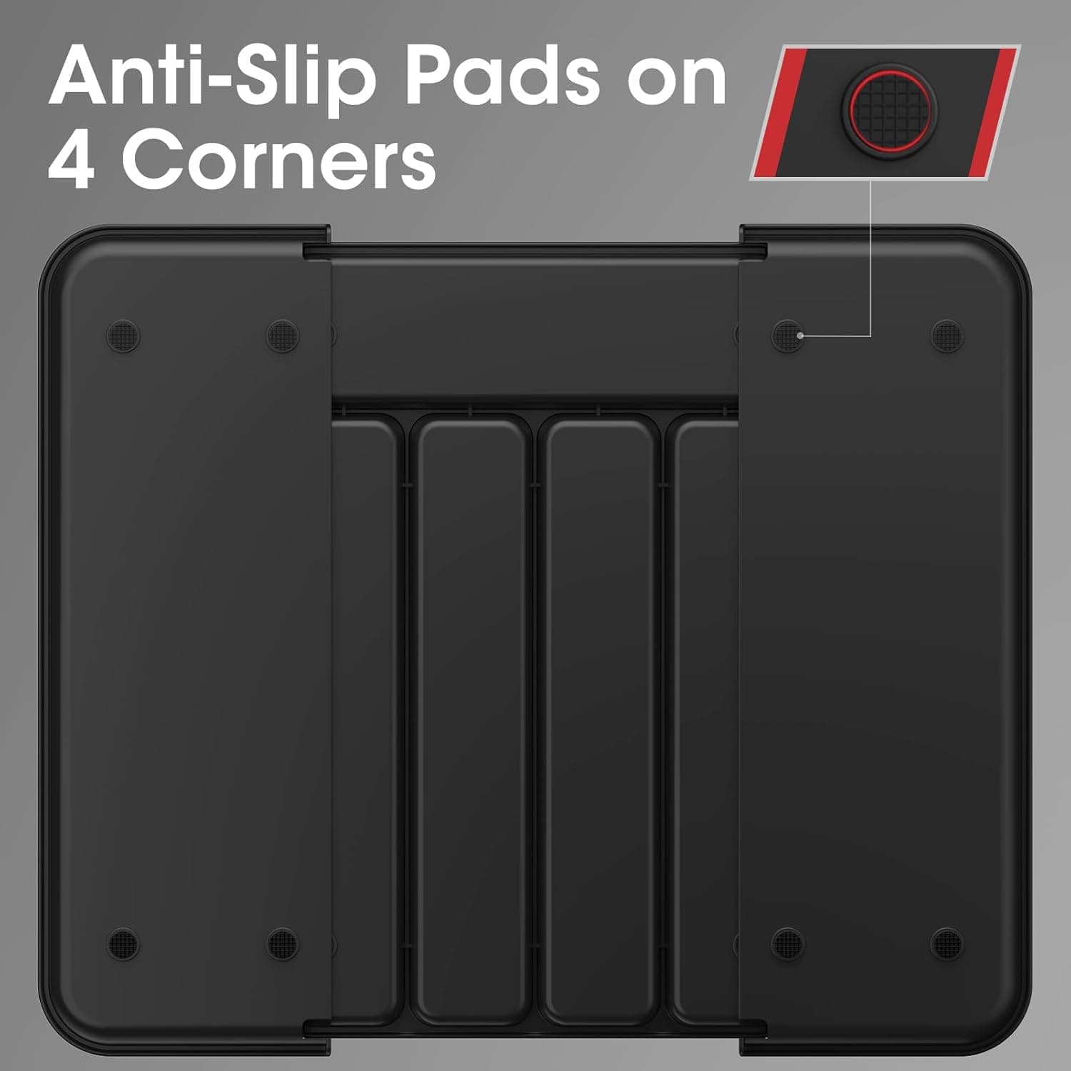 Aujen Silverware Organizer - Expandable Kitchen Drawer Organizer, Adjustable Utensil Organizer, Cutlery Tray for Forks, Knives, Multipurpose Kitchen Organizers and Storage Solution, Black, Medium Medium Black - Image 10