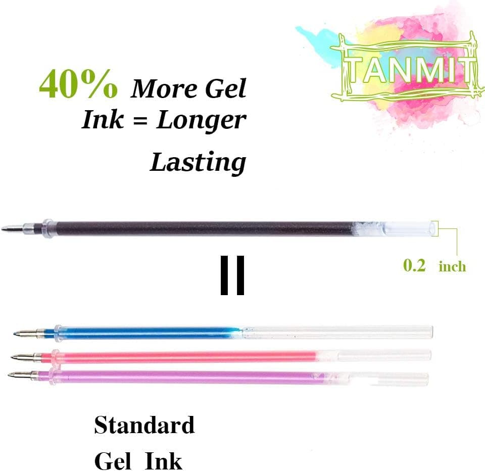 TANMIT Gel Pens, 33 Color Gel Pen Fine Point Colored Pen Set with 40% More Ink for Adult Coloring Books, Drawing, Doodling, Scrapbooks Journaling Multicolor - Image 4