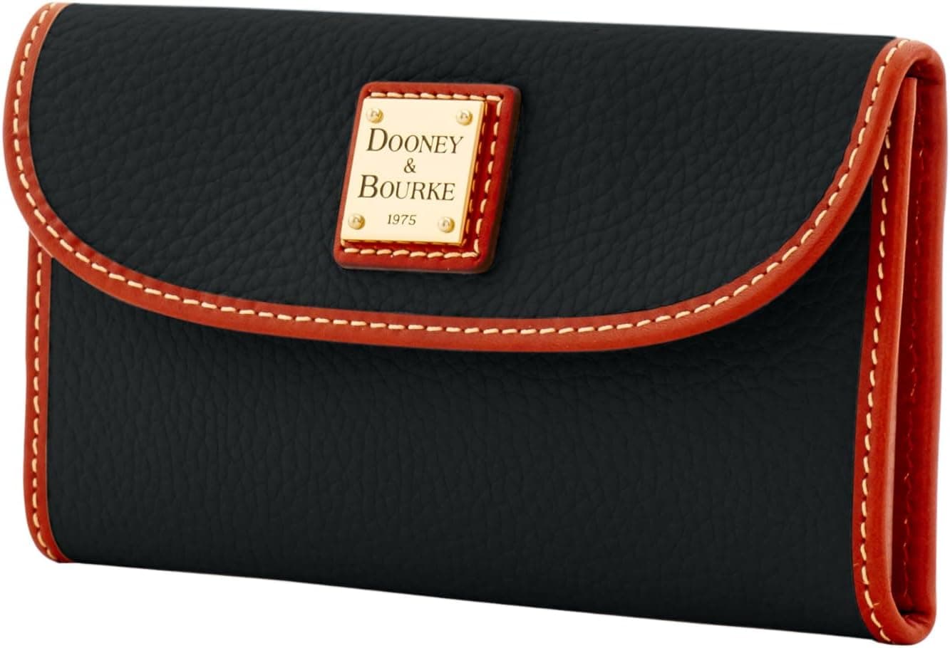 Dooney & Bourke Women's Continental Clutch in Pebble Grain Leather, Trifold Wallet with Multiple Card Holder, Black - Image 3
