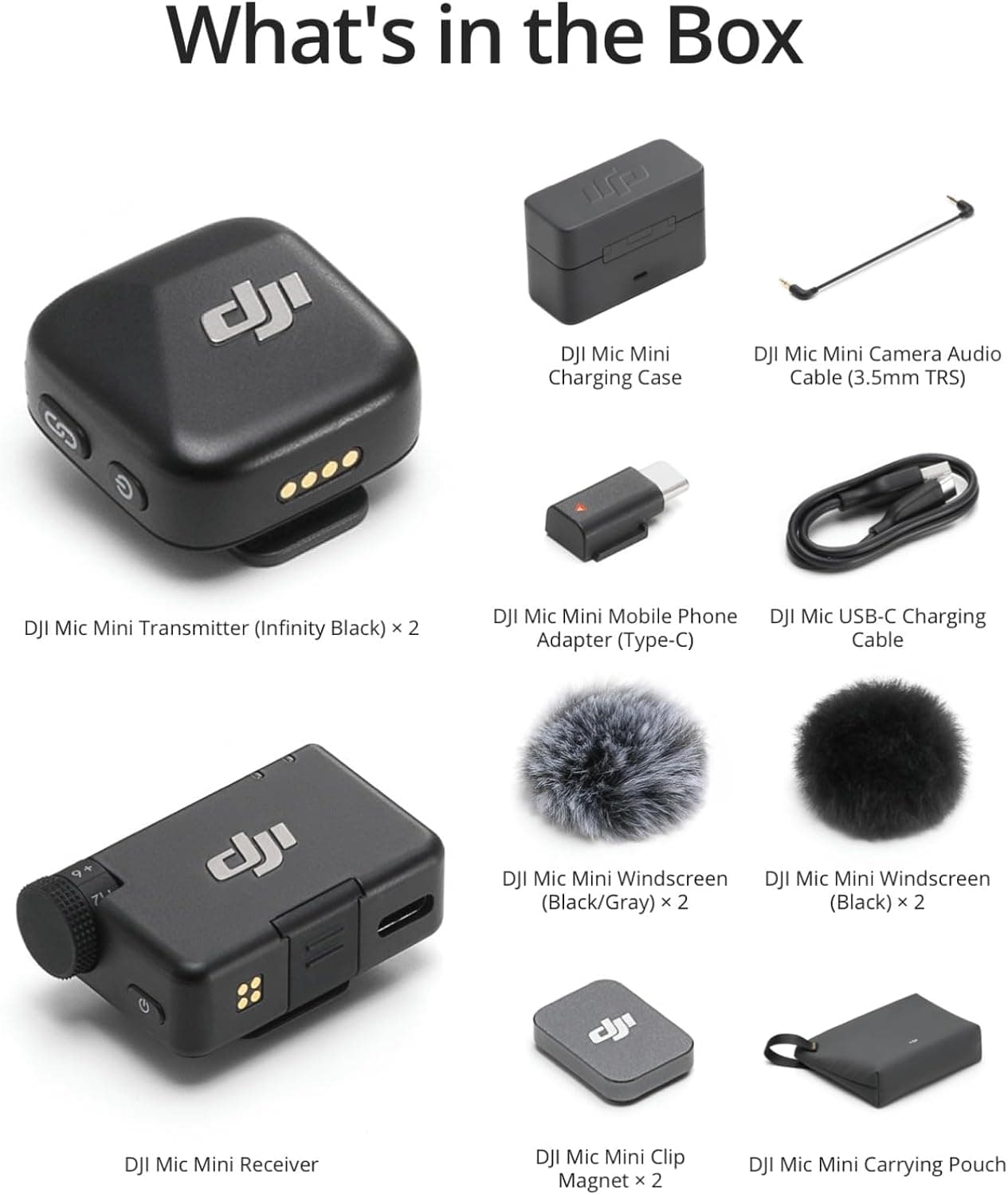 DJI Mic Mini (2 TX + 1 RX + Charging Case), Wireless Lavalier Microphone for iPhone/Camera/Android, Ultralight, Detail-Rich Audio, 48h Use, Noise Cancelling, Automatic Limiting, Vlog, Streaming Mic Mini (2 TX + 1 RX + Charging Case) Single - Image 6
