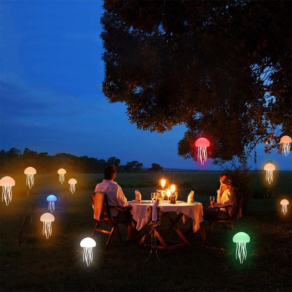 Jellyfish Lamp, Voice Control Jellyfish Lamp with Dancing Legs, RGB Gradient Jellyfish Bedside Lamp, Rechargeable Jellyfish Table Lamp with Touch Sensor, Christmas Gifts (Hanging + Base) - Image 9