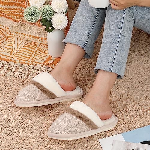 Cozy Slippers for Women Indoor and Outdoor Fuzzy House Shoes with Memory Foam Anti-Skid Sole Gifts for Women Mom Ladies her - Image 4