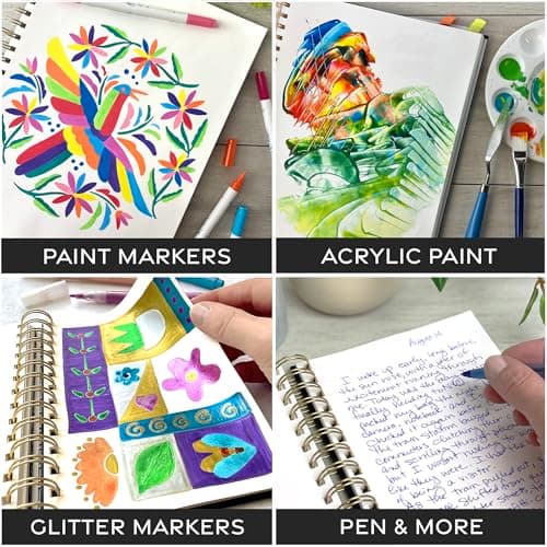 ArtSkills Stone Paper Sketchbook, Spiral Bound Stone Paper Notebook No Lines, 9x12 Waterproof Journal, Aesthetic Sketchbook Blank Pages for School, Work, Drawing, Sketching - Black, 100 Sheets - Image 7