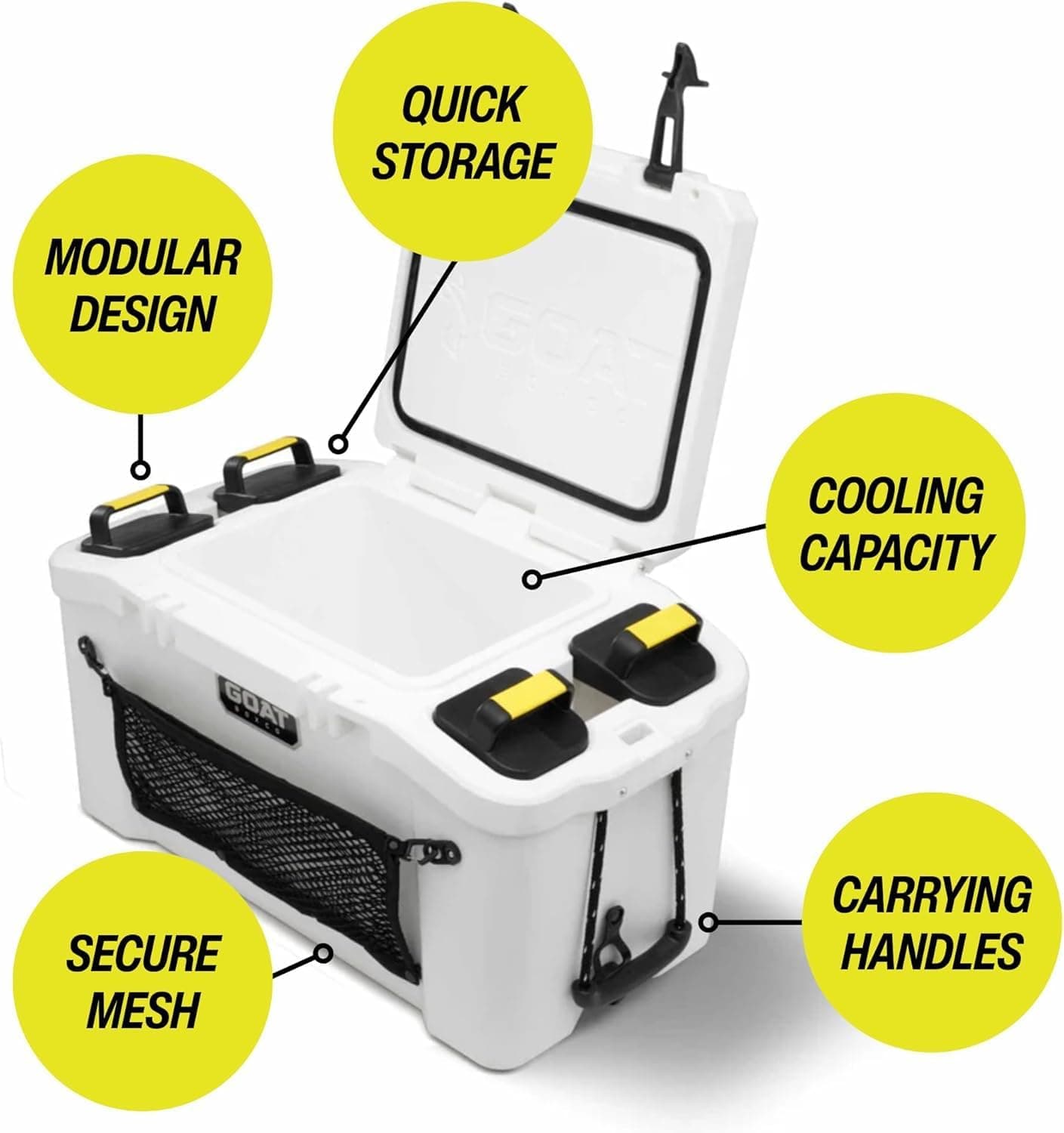 GOAT BOXCO HUB 50 System - Camping Cooler for Men & Women - Perfect for Hunting Essentials, Fishing Gear & Survival Gear - Small Cooler Picnic Basket for Road Trips & Hiking Desert Orange - Image 4
