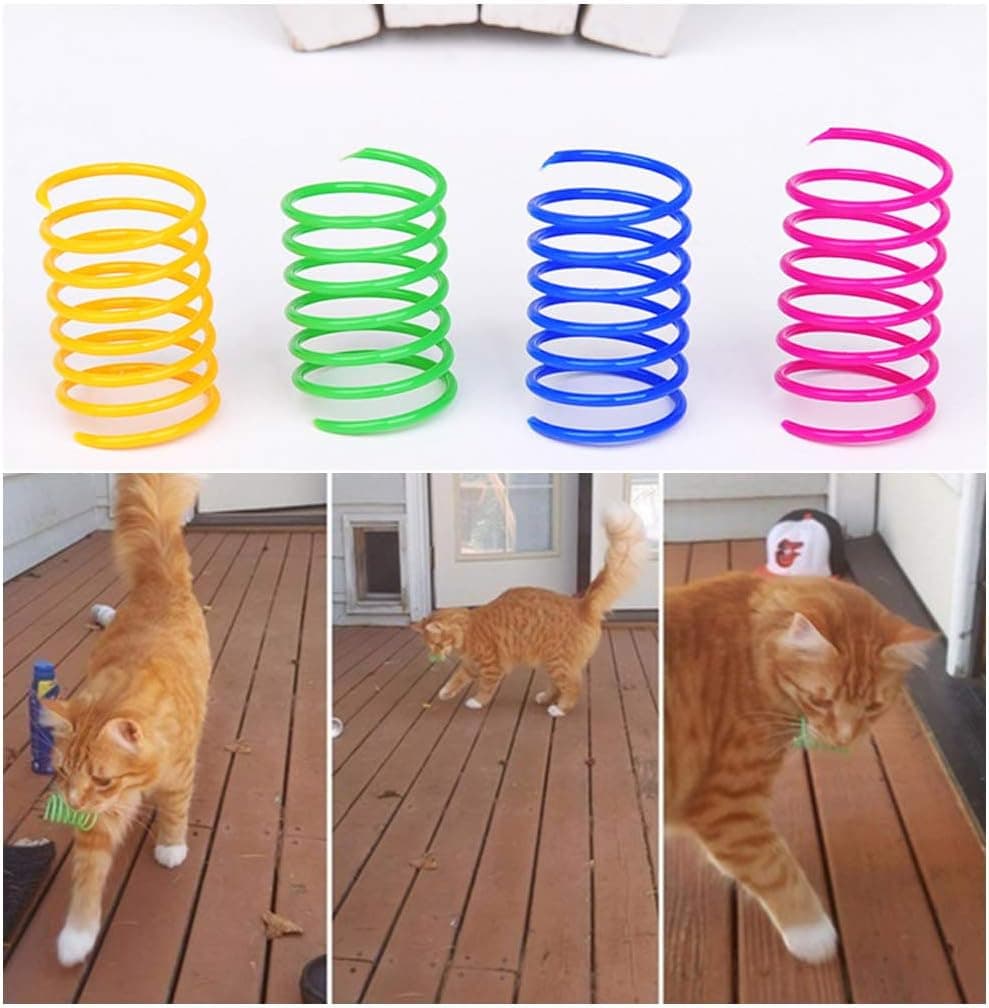 Juguete Interactivo en Espiral Andiker para Gatos, Creativo y Divertido, Plástico Resistente y Pesado para Jugar, Morder y Cazar, Juguetes para Gatitos, Colorido, 12 piezas - Image 4