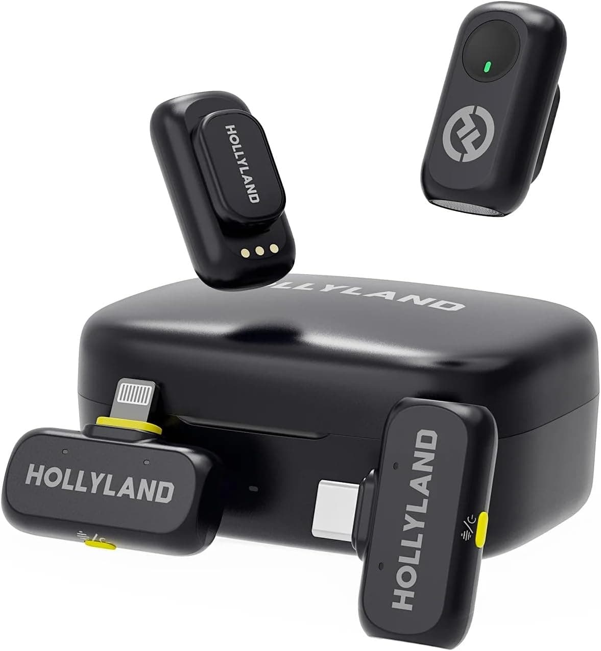 Hollyland Lark A1 Wireless Microphone for iPhone 17/16/15 & Android, 48kHz/24-bit, 3-Level Intelligent Noise Cancel, Magnetic Mini Mic for YouTube, Podcast, Vlogging (Black, 2TX + USB-C RX) Black Mini Duo (USB-C RX) - Image 4