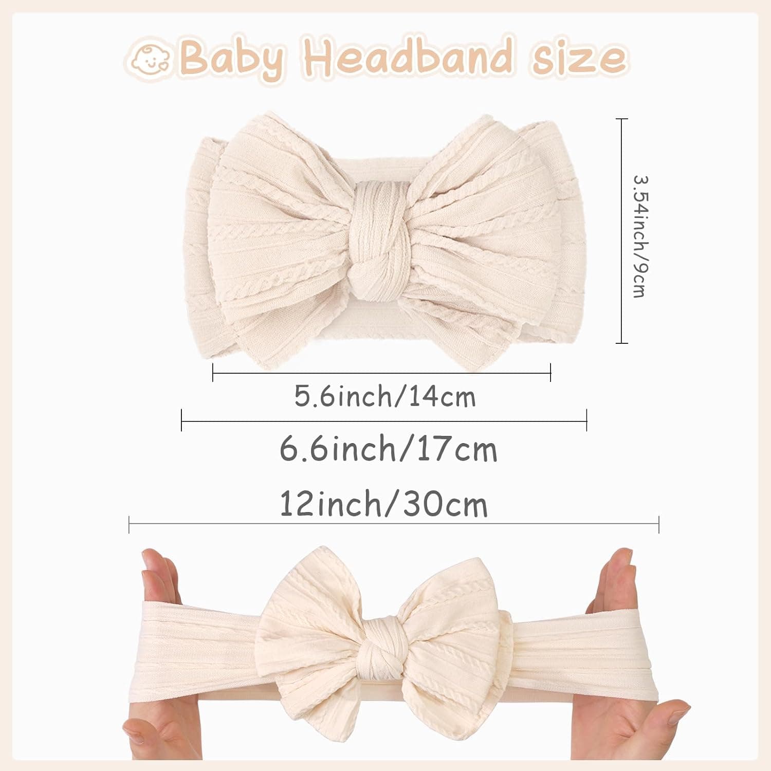 CÉLLOT 6 Pcs Baby Bows Headbands Nylon Hairbands Baby Girl Bows Hair Accessories for Newborn Infant Toddler Essentials (Classic Pink Series) - Image 3