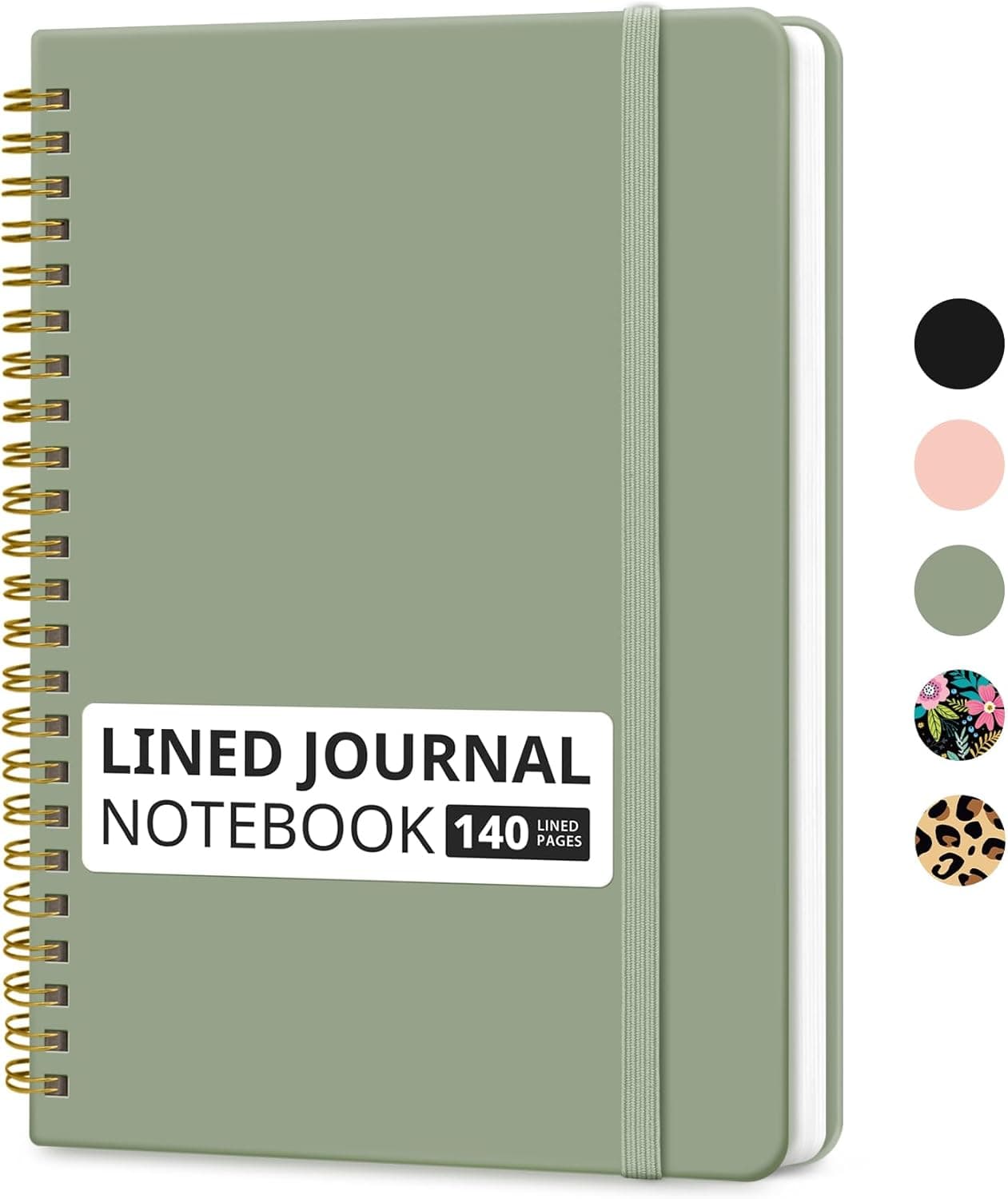 Taja Lined Spiral Journal Notebook for Women & Men, 140 Pages, College Ruled Hardcover Notebook for Work & Note Taking, Journals for Writing, A5(5.7" x 7.9") - Green A.Green a-Lined(1 Pack) - Image 2