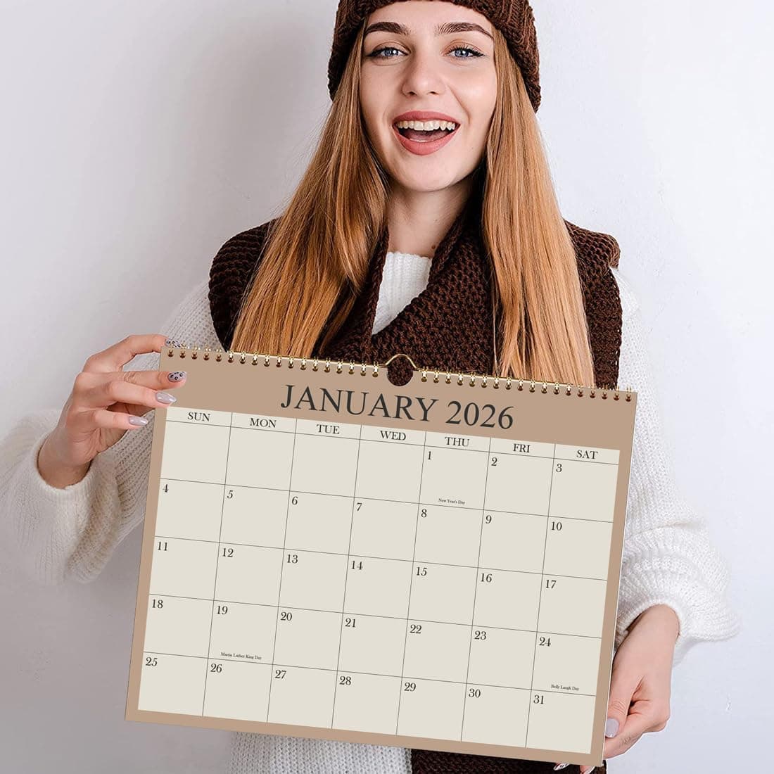 2026 Calendar - Wall Calendar 2026-2027 from January 2026 - June 2027, 18 Months Calendar with Premium Paper, Twin-Wire Binding & Hanging Hook, 8.5" x 11", Green 8.5" x 11" Cyan - Image 7