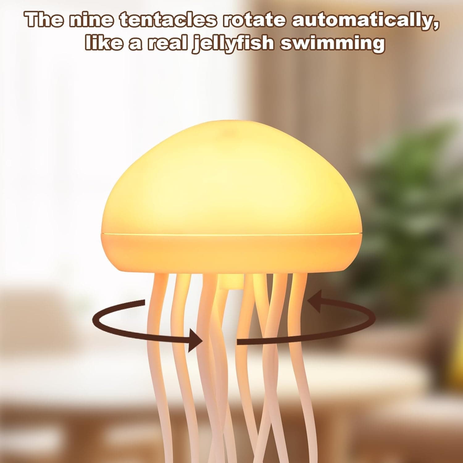 Jellyfish Lamp, Voice Control Jellyfish Lamp with Dancing Legs, RGB Gradient Jellyfish Bedside Lamp, Rechargeable Jellyfish Table Lamp with Touch Sensor, Christmas Gifts (Hanging + Base) - Image 3