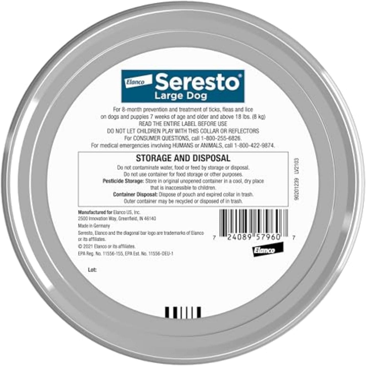 Seresto Large Dog Vet-Recommended Flea & Tick Treatment & Prevention Collar for Dogs Over 18 lbs. | 8 Months Protection 1 Pack - Image 3