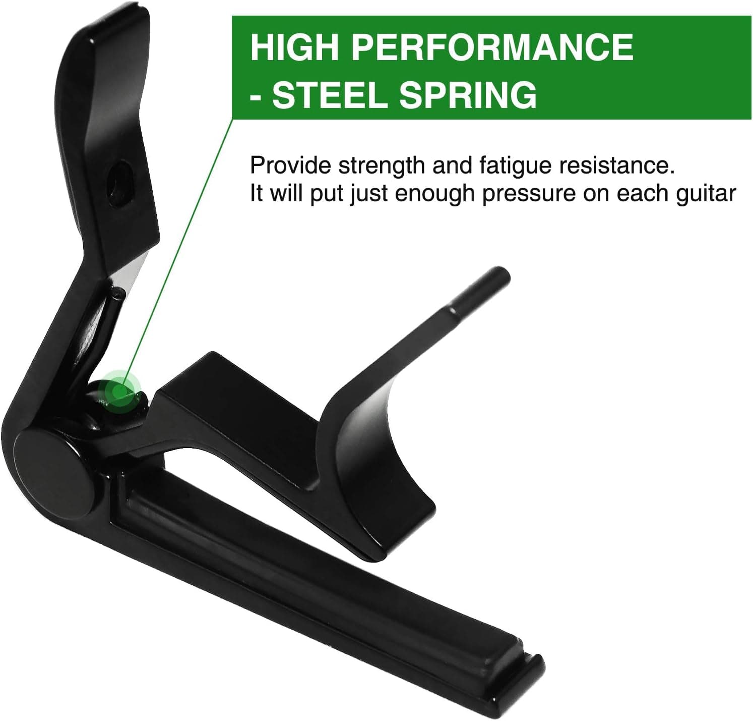 Capodastre pour guitare, Capodastre pour guitare acoustique et électrique à 6 cordes, Capodastre pour guitare acoustique (Noir) - Image 5