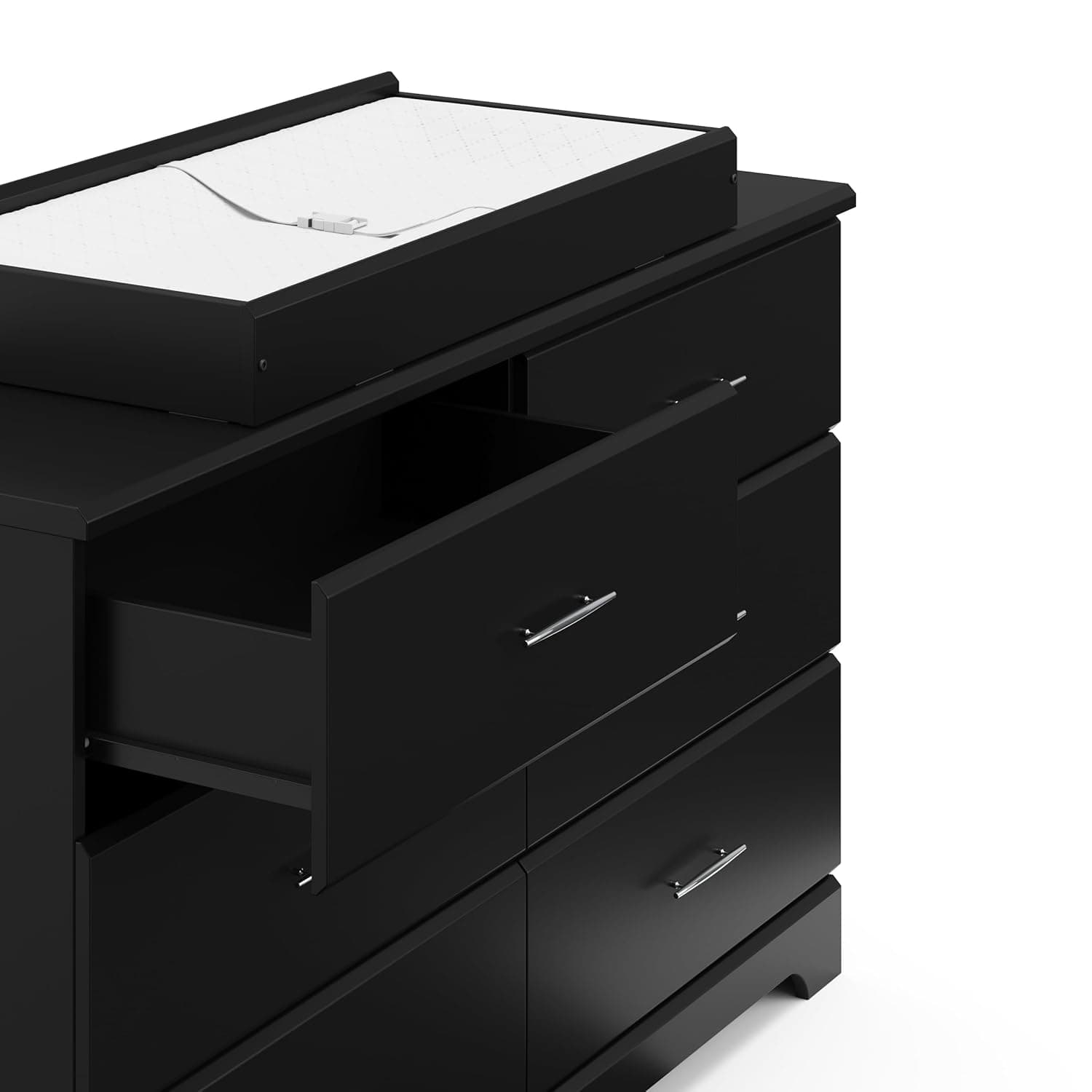 Storkcraft Brookside 6-Drawer Dresser (Black) – GREENGUARD Gold Certified, Nursery & Kids Storage, Nursery Essentials, Kids Room Storage, Durable Bedroom Dresser Black 6 Drawer Dresser - Image 16