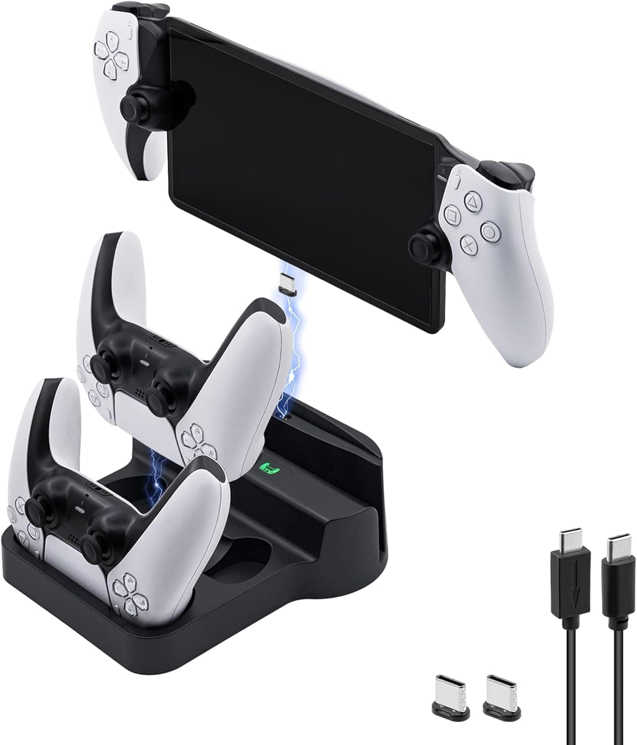 Mcbazel Charging Station for PlayStation Portal Remote Player and PS5 Controllers with LED Light and Charging Cable, Charging Dock Stand Base Holder Accessories for PS5 Portal Console - Black product image