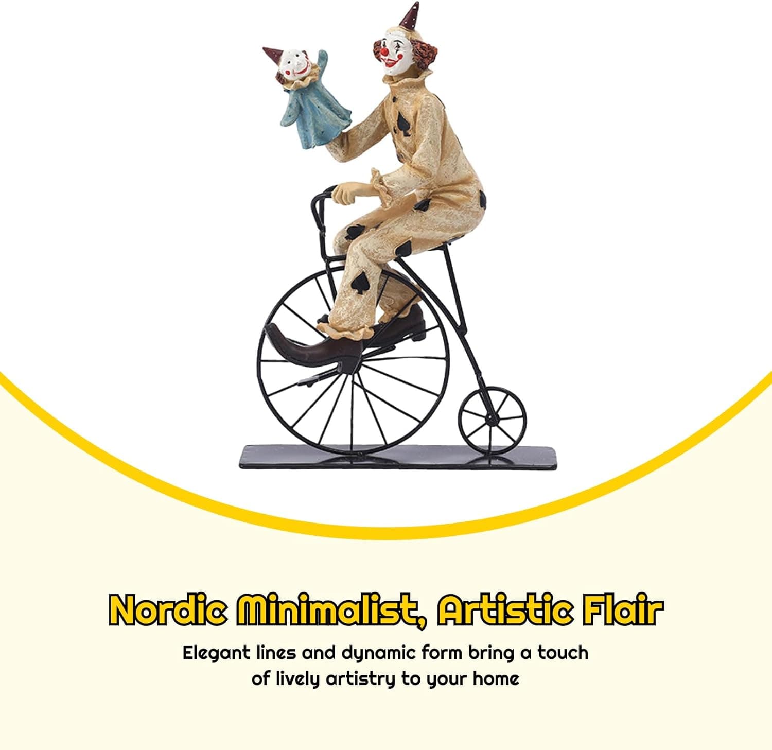 Clown Figurine Clown Statue Sculpture Collection Statuette Desk Ornament for Table Centerpiece Cabinet Dining Room Decor Gift, Style C - Image 9