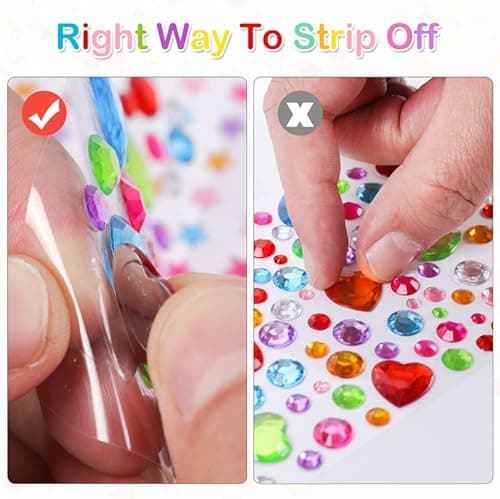 2774pcs Gem Stickers Jewels for Crafts - Self Adhesive Rhinestone Jewel Stickers, Stick on Gems Rhinestones for Crafts, Acrylic Bling Heart Stickers, Craft Supplies for Kids - Image 6