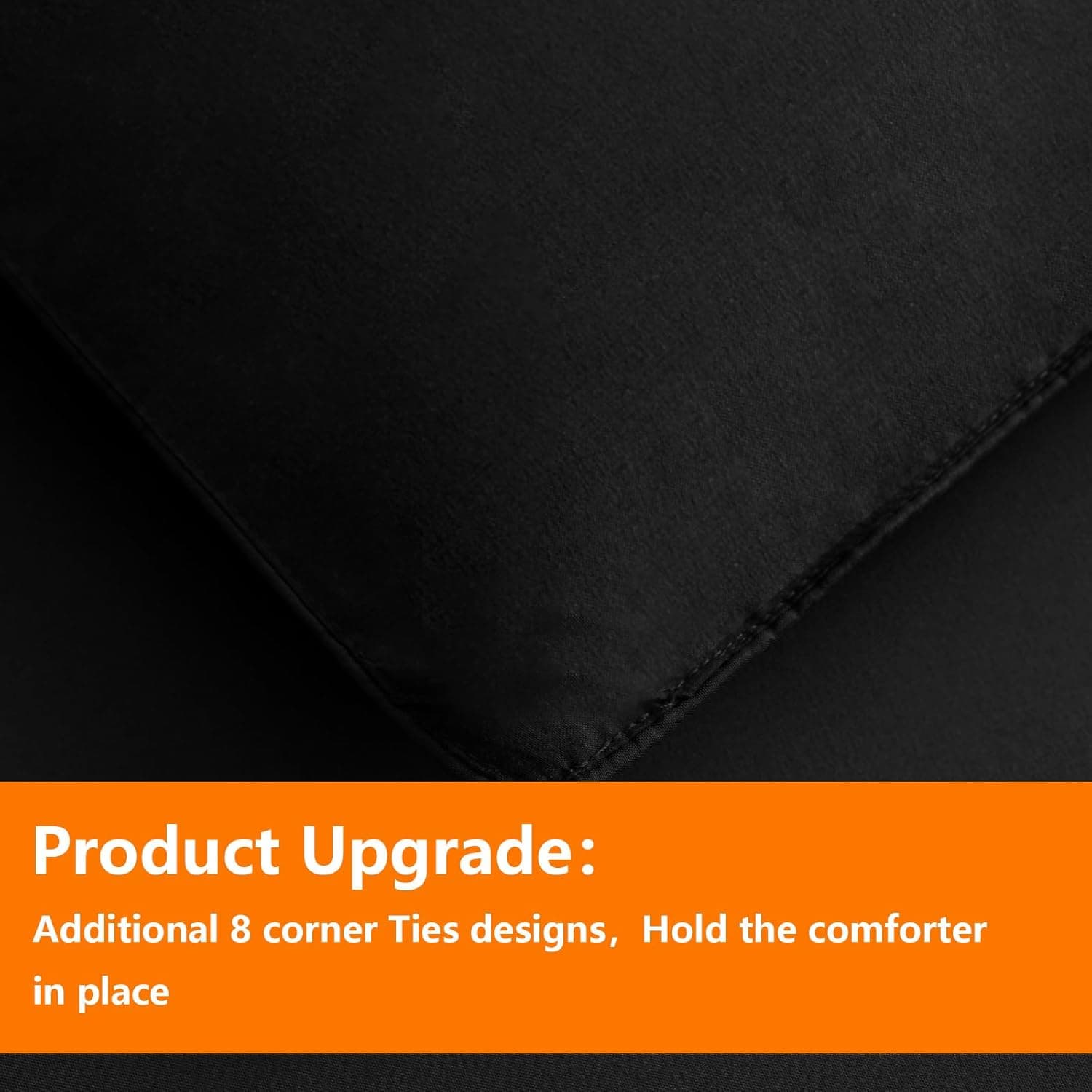 TAIMIT Twin Size Comforter Set - 5 Pieces, Bed in a Bag Bedding Sets with All Season Soft Quilted Warm Fluffy Reversible Comforter,Flat Sheet,Fitted Sheet,1 Pillow Shams,1 Pillowcases,Black Twin Black - Image 6