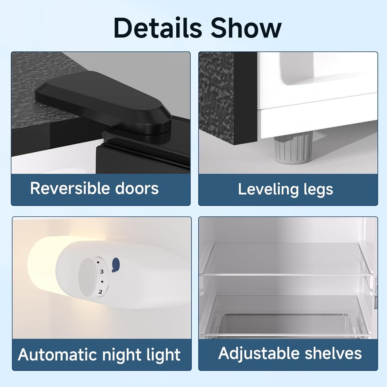 BANGSON 7.1 Cu.Ft Refrigerator with Freezer, Apartment Size Fridge with Bottom Freezer, for Apartment, Office, Kitchen and Garage, Stainless Steel, Silver 7.1 Cu.Ft Stainless Steel Silver - Image 5