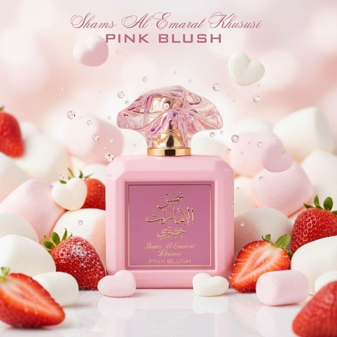Ard al Zaafaran Pink Blush Shams Al Emarat Khususi, Marshmallow Blush Perfume For Women, Eau de Parfum - 100 ML (3.4 OZ) Romantic & Sweet Arabian Perfume - A Captivating Scent wrapped in Pink Bottle - Image 7