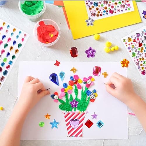 2774pcs Gem Stickers Jewels for Crafts - Self Adhesive Rhinestone Jewel Stickers, Stick on Gems Rhinestones for Crafts, Acrylic Bling Heart Stickers, Craft Supplies for Kids - Image 9