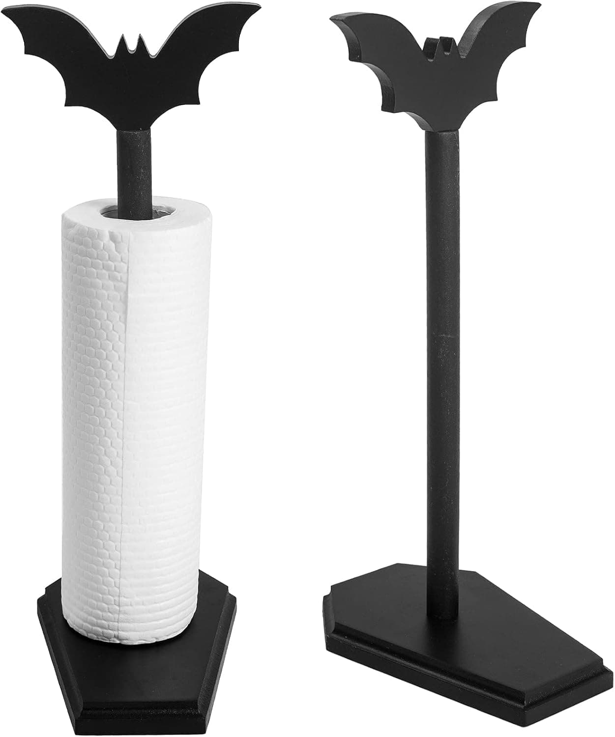 Bat Paper Towel Holder - Halloween Decor for Kitchen and Bathroom - Gothic Home Decor for Oddities and Curiosities - Goth Accessories for Countertop Stand - Witchy Gifts for Women - Image 2