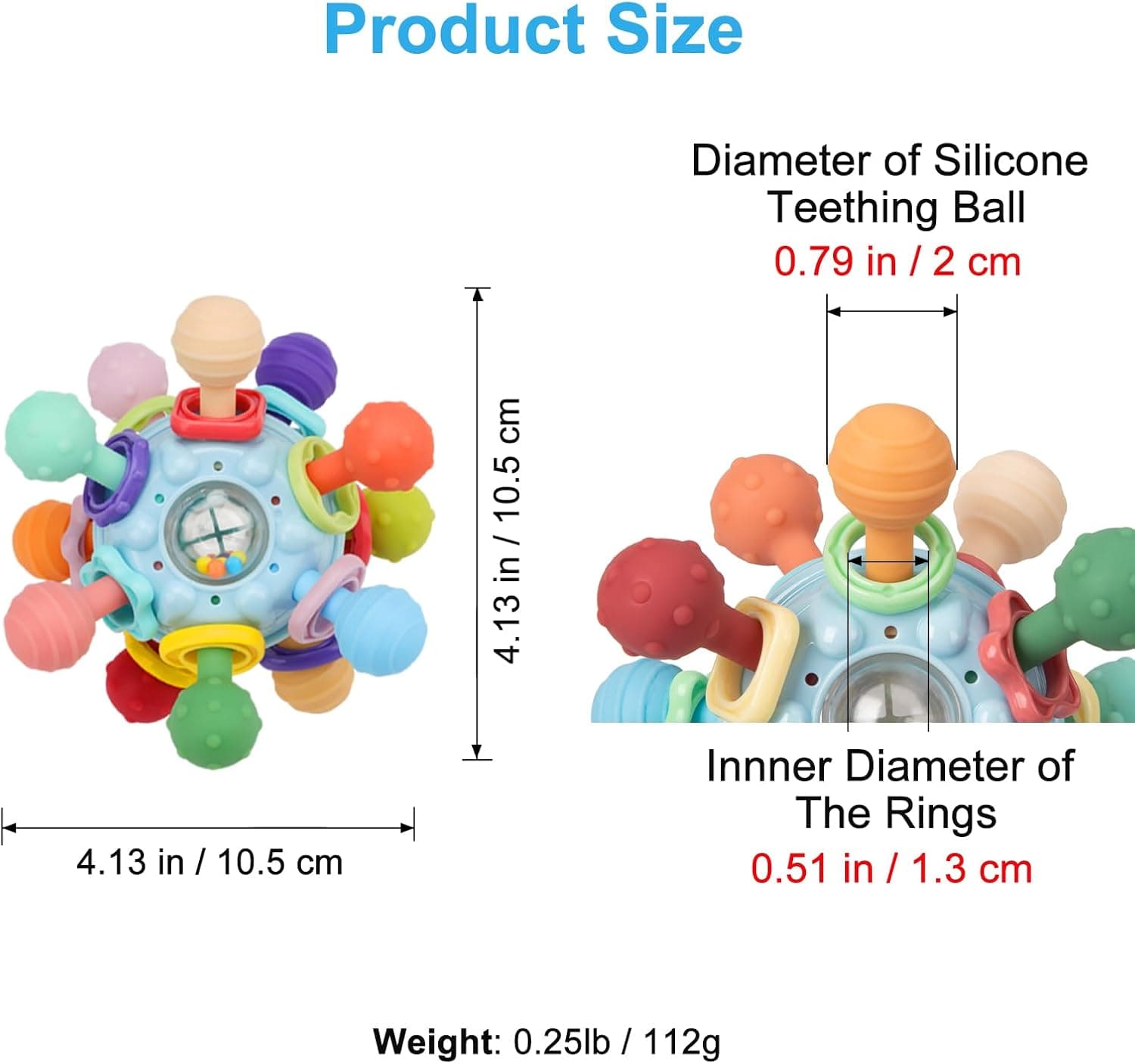 Juguetes Sensoriales Montessori para Bebés de 0-6 y 6-12 Meses, Mordedores para Bebés de 0, 3, 6, 9, 12, 18 Meses, Juguetes de Aprendizaje y Desarrollo para Recién Nacidos, Regalos para Niños y Niñas de 1 y 2 Años - Image 6
