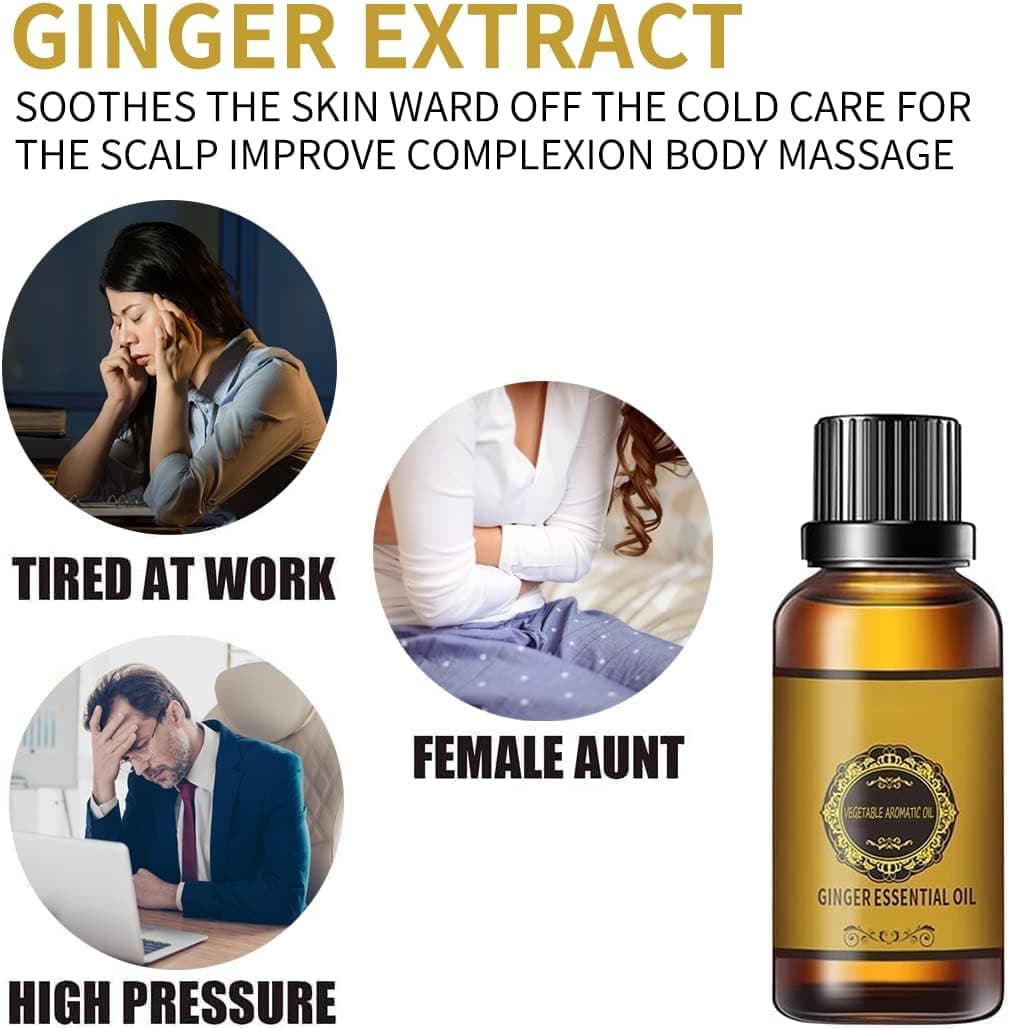 10 Pack Belly Drainage Ginger Oil, Ginger Oil Lymphatic Drainage Massage Oil, Natural Lymphatic Drainage Ginger Oil,Ginger Massage Oil,Plant Aroma Oil, Natural Ginger Essential Oil - Image 6