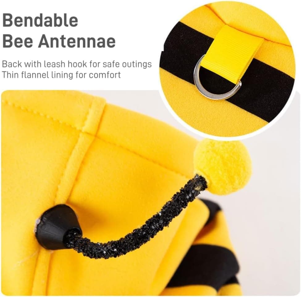 Amazon.com : Selena Cat Bee Antennae Costume Hoodies Cute Bee Stripes Dog Kitten Puppy Pet Apparel (Medium,Yellow&Black) : Pet Supplies - Image 6