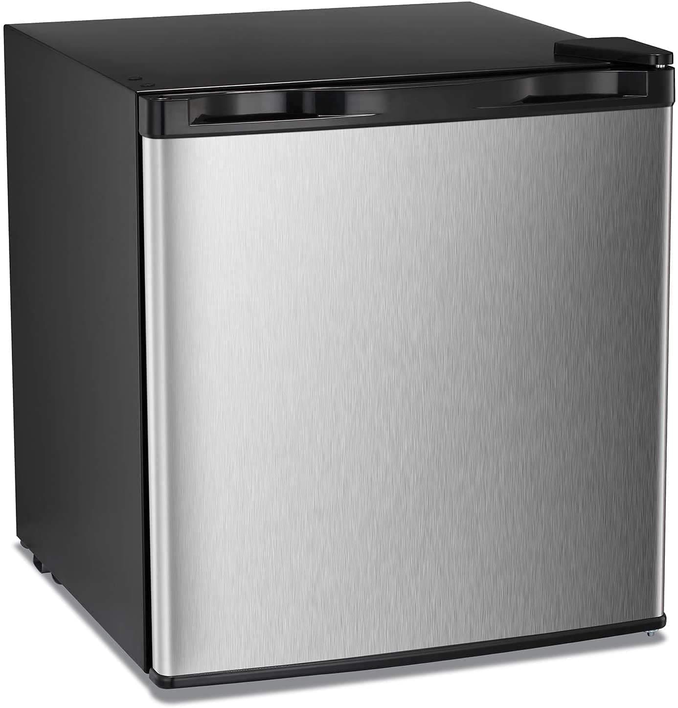 Antarctic Star Upright Freezer 1.1 Cu.ft, Compact Mini Freezer with Reversible Single Door, Temperature Control, Removable Shelves, Small freezer Stainless Steel for Home, Silver Silver 1.1Cu.ft